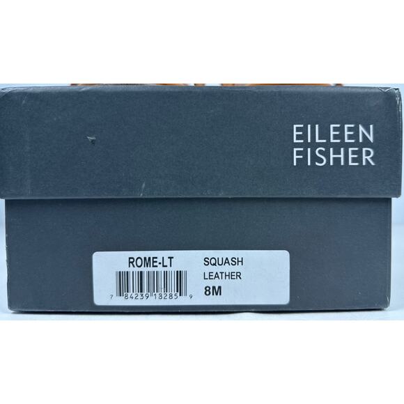 Eileen Fisher Rome Mule Sandal Womens 8 Orange Leather Straps Slip On Block Heel main image 0